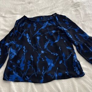 Banana Republic Women's Black and Blue Blouse